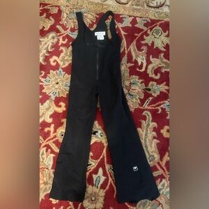 Obermeyer Vintage Black Overall One Piece Bib Stirrup Snow Suit Size 6R Women's
